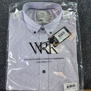 WRK Shirt Mens Medium Lilac Slim Fit Short Sleeve Cotton NWT WRK3SSW950-510
